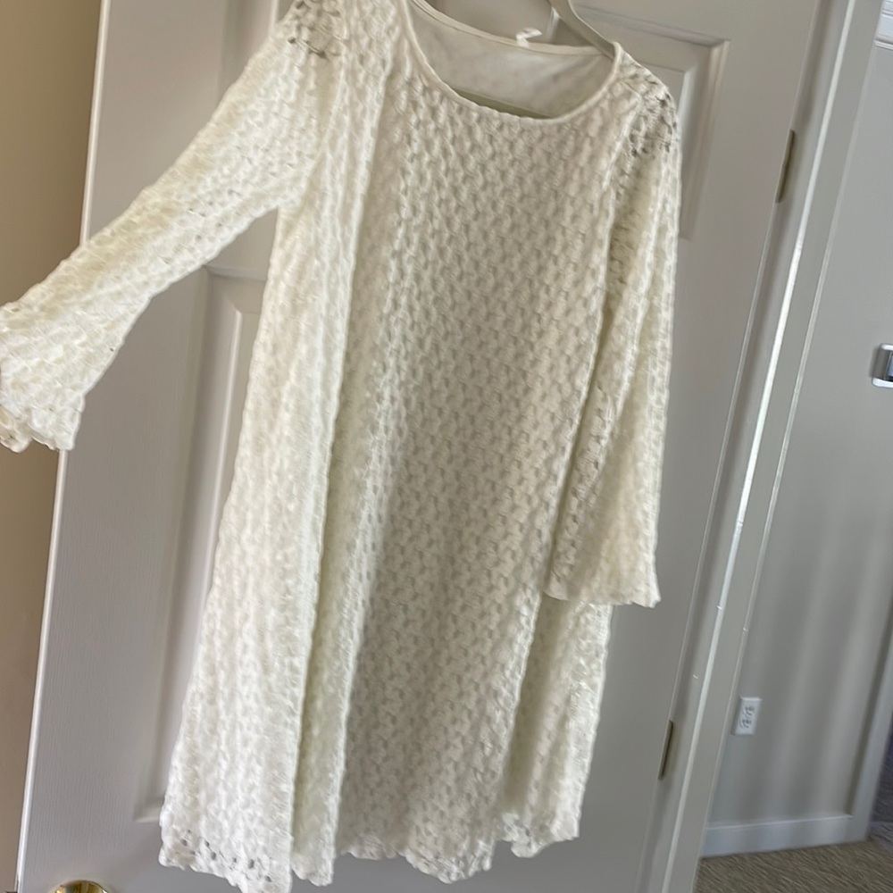 Maternity crochet knee dress